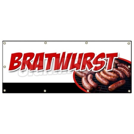 Bratwurst Banner Heavy Duty 13 Oz Vinyl With Grommets Single Sided